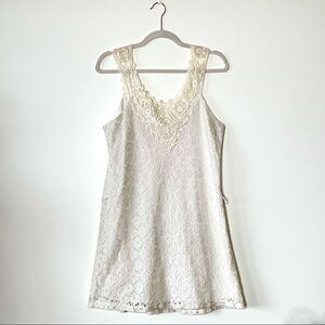 d'closet Ivory Lace V Neck Tank Dress